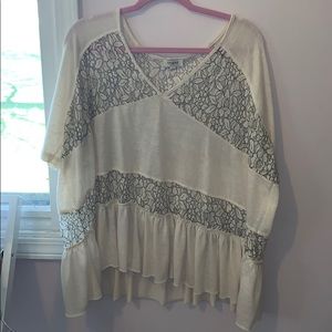 Large cream and black shirt from umgee